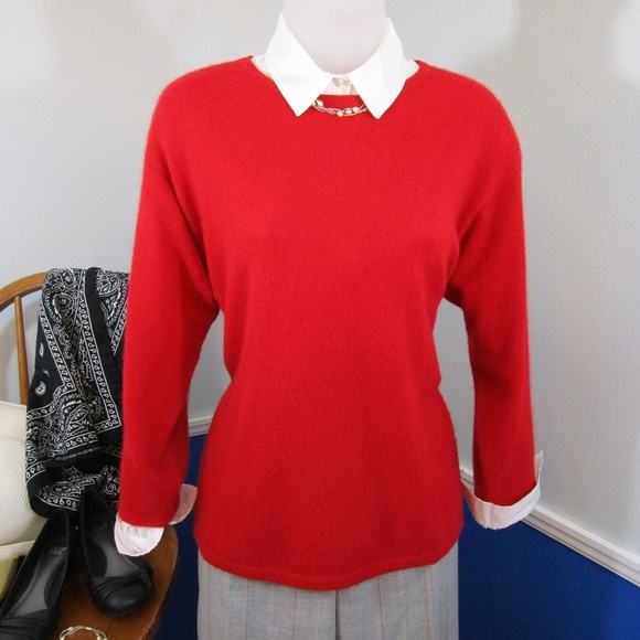 Dress Barn Sweaters - Classic Red Crew Neck Cashmere Sweater